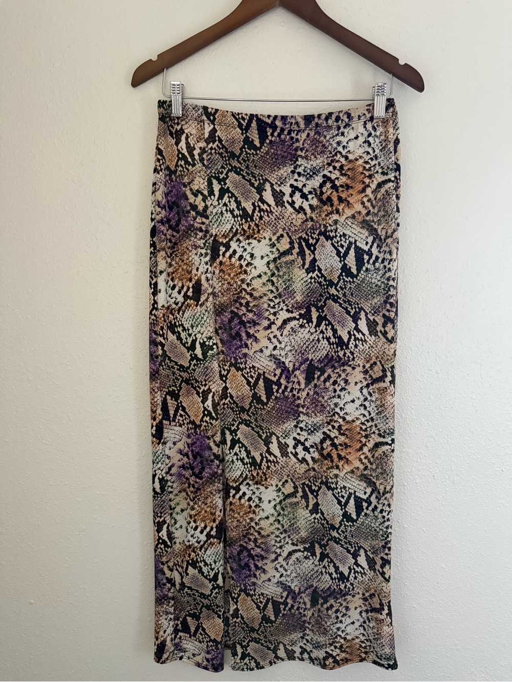 NWT Snakeskin Print High Slit Y2K Maxi Skirt Size M